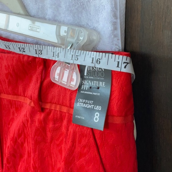 New York & Company Orange 3 Piece Knee-length Pencil Skirt, Blazer and Pant Set - Picture 10 of 15